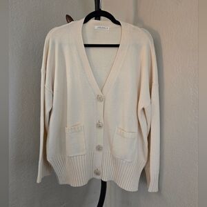 12th Tribe Cream Cardigan Sweater